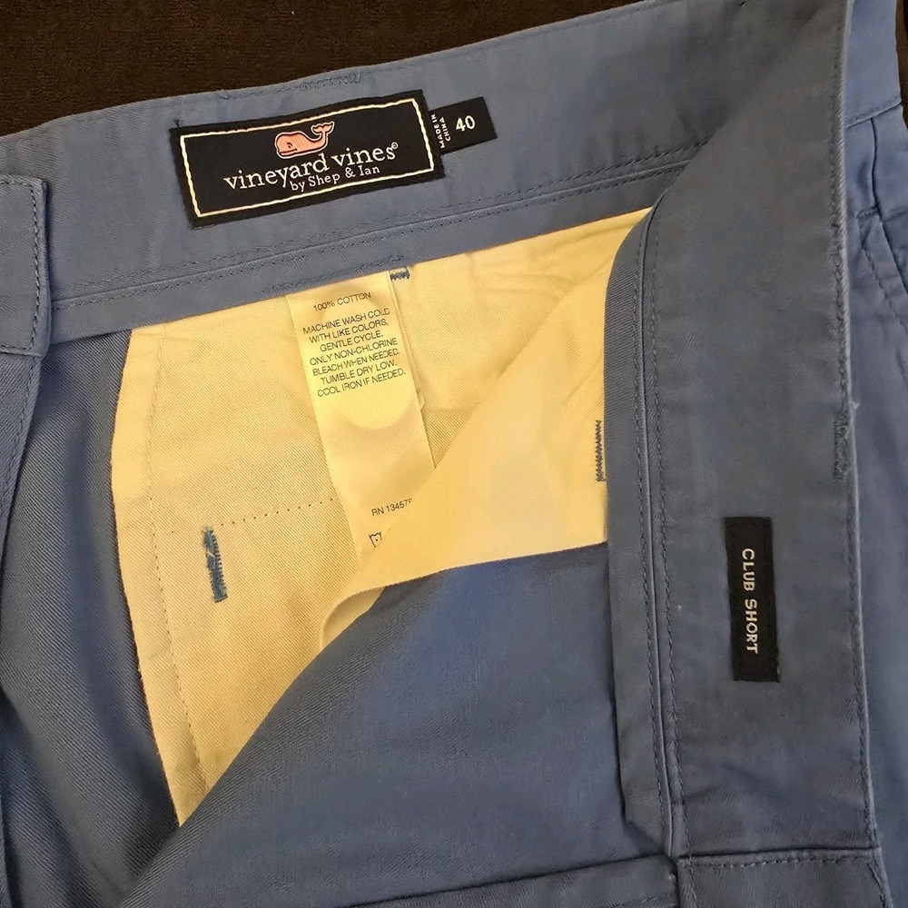 Vineyard Vines Club Chino Shorts Mens 40‎ Blue Flat Front Golf Preppy 9" - Picture 6 of 10